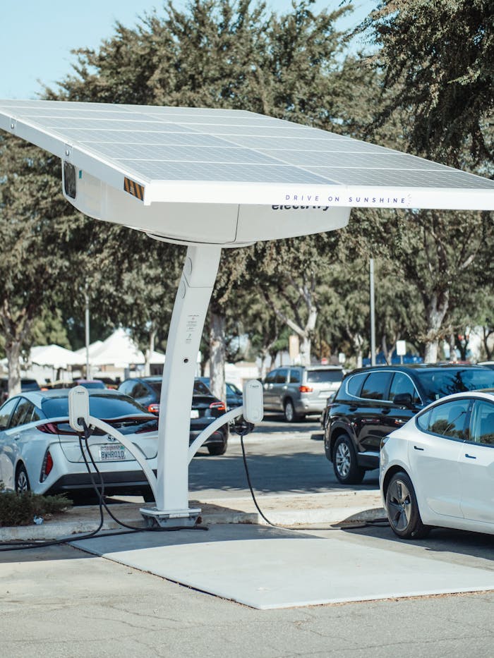 Crafting Captivating Headlines: Your awesome post title goes here Eco-friendly solar panel charging station for electric vehicles outdoors.